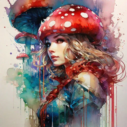 Prompt: ("Anime toadstool superhero;anime portrait by carne Griffiths, Krenz Cushart, WLOP and Akihiko Yoshida;r/art; a masterpiece; splash art by Disney; anime key visual""):1
("thin lines, Alphonse Mucha dynamic lighting hyperdetailed intricately detailed Splash art triadic hard colors, watercolour Portrait of female vampire covered in black flowers, roaring 20s aesthetic, Black and red, masterpiece hyperrealistic soft watercolour Portrait, thin Paintbrush floral, high Resolution, gold autumn Ornaments"):0.5
