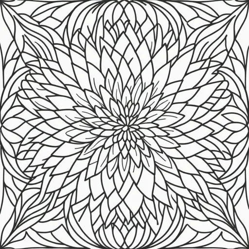 Prompt: simple pattern for coloring, black lines, white background