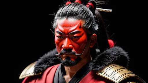 Prompt: Young Hiroyuki Sanada wearing a Samurai Oni mask as a Samurai Photorealistic Overdetailed Portrait, Well Detailed face, Red and Black Robes and Armor, Black hair, Detailed Hands, Detailed Twilight Background, Intricately Detailed, Award Winning, Photograph, Film Quality.