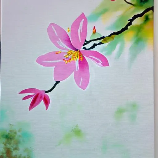 Prompt: acrilic painting of a sakura flower