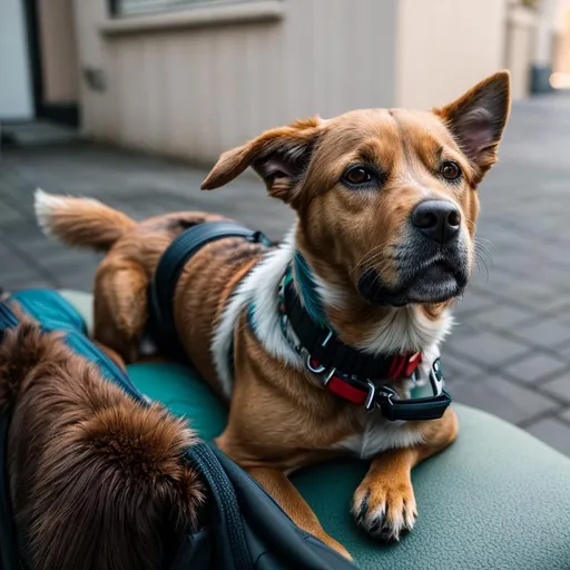 Prompt: portrait of a dog, symetric face