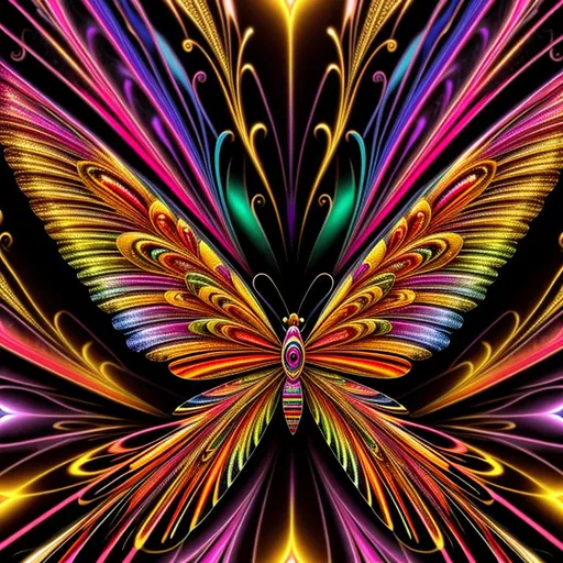 Prompt: High angle long shot, beautiful freeform colorful chaos epic bold, 3D, HD, ({liquid metal {fractal}butterfly} with {Pink Black Red Orange Yellow}ink), expansive psychedelic background intricate, symmetrical, golden ratio, hyper realistic, 64K, bokeh --s98500