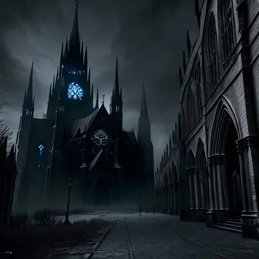 Prompt: a fantasy rpg  cathedral place in a city , dark horror scenery,  photorealistic , ultra detailed, hyperrealistic, surreal, matte painting, unreal engine 5, UHD, first player sight

