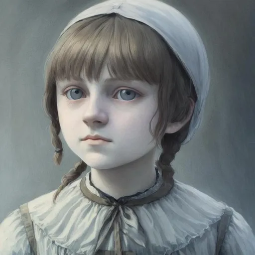 Rapuncel as a young russian girl, symetric face