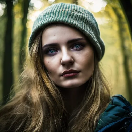 Prompt: portrait of an Ukrainians  woman in forest in london streets , clear facial features, Cinematic, 35mm lens, f/1.8, accent lighting, global illumination --uplight --v 4 16:9