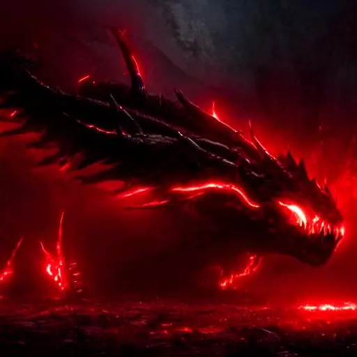 Prompt: Photorealistic hyper detailed large creature, photographically hyper realistic black hardened fur, photorealistic deadly red glowing eyes in the middle, hyper realistic, thick detailed large monster horns. Surrounded by vastness and death and silence, hyper detailed red glowing stones on the ground. Creature is centered in the picture.