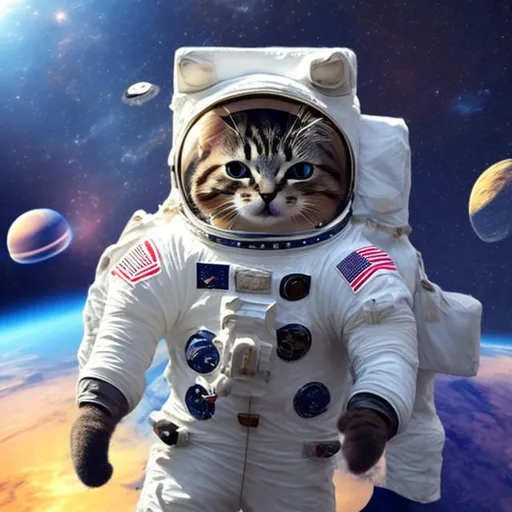 Prompt: a cat in a space suit