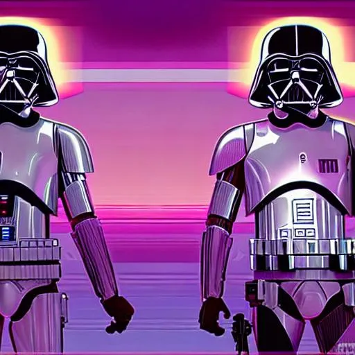 Prompt: star wars 
vaporwave
vice
80s