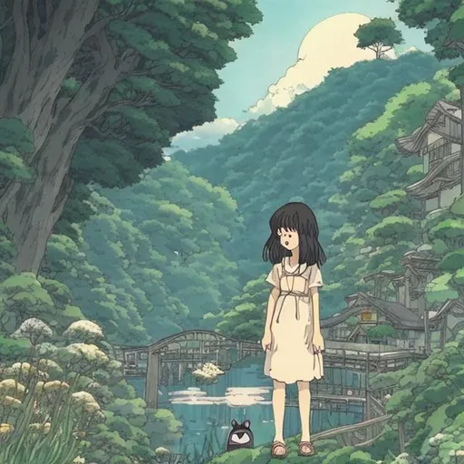 Prompt: a picture of a woman studio ghibli style