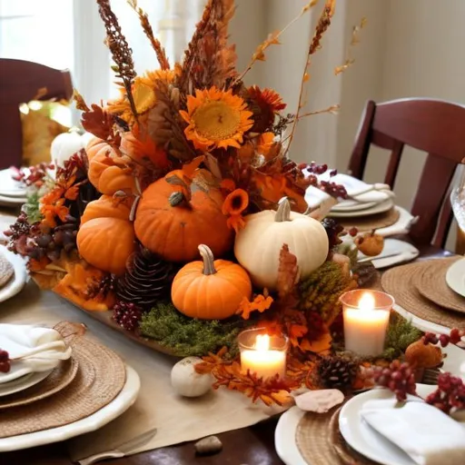 Prompt: A unique thanksgiving centerpiece 