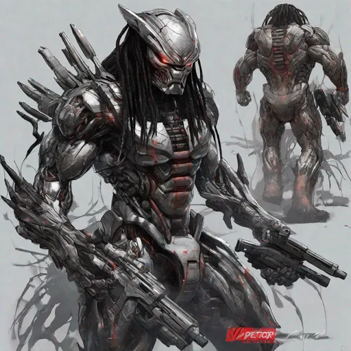 Prompt: Predator and Ultron combined 