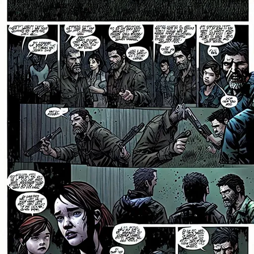 The last of us comics 4k, ellie in DC-style panels