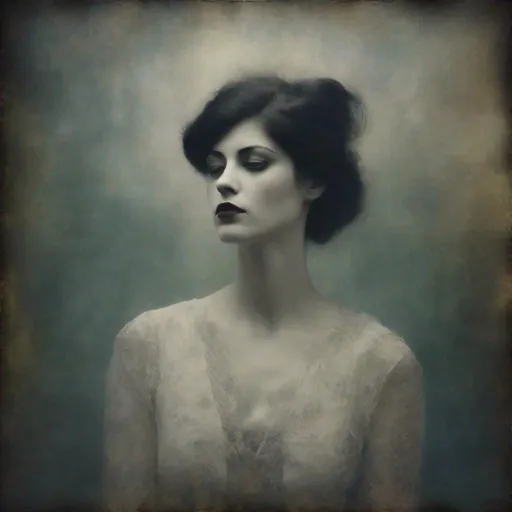 Prompt: The mysterious woman of attitude portrait art by Sarah Moon, Rimel Neffati. Ethereal gloomy background, elegant, intricate, beautiful, award winning, fantastic view, 4K 3D, high definition, hdr, focused 