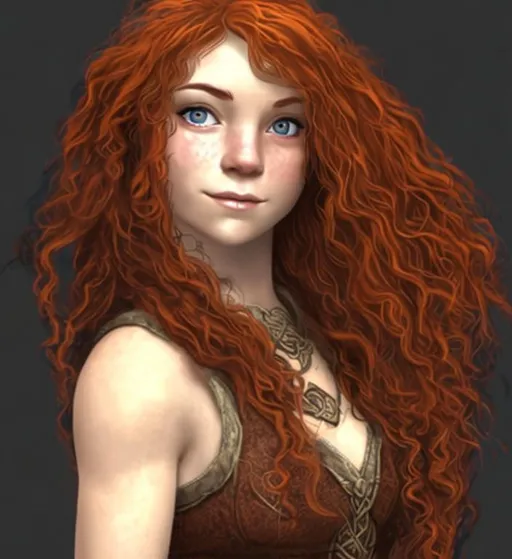 Prompt: Female, Dwarven, Celtic, Dwarf, Irish, Red Hair, Auburn Hair