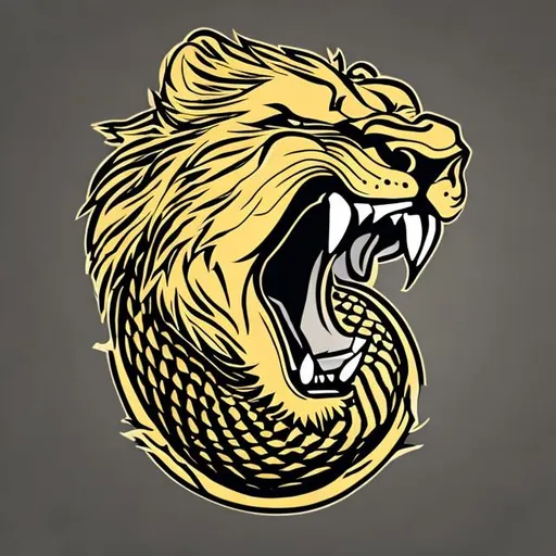 Prompt: Lion Snake Logo Epic 
