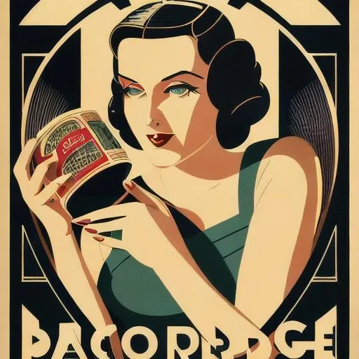 Prompt: Vintage advertising images in an Art Deco style