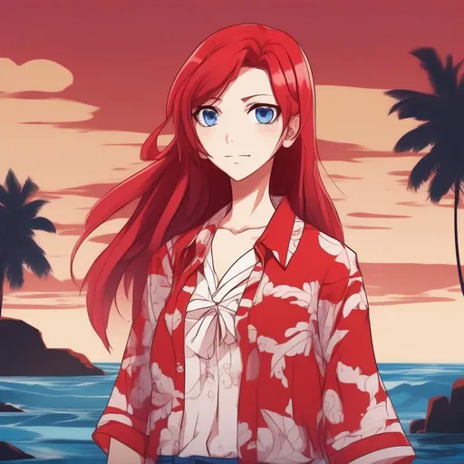 Beautiful anime manga girl in Hawaii illustration generative ai 23946915  Stock Photo at Vecteezy