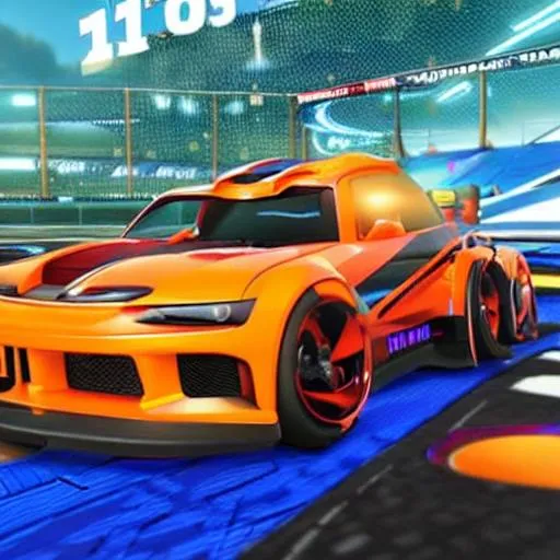 Prompt: a drift car in the style of a rocket league