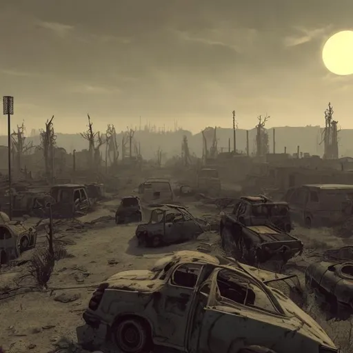 Prompt: Post apocalyptic wasteland 