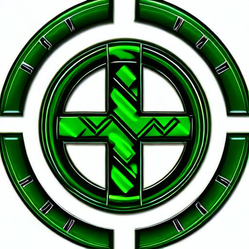 vector magical green cross rune, symmetrical, minima... | OpenArt