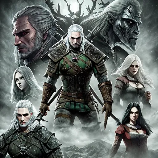 Prompt: The witcher in elden ring style