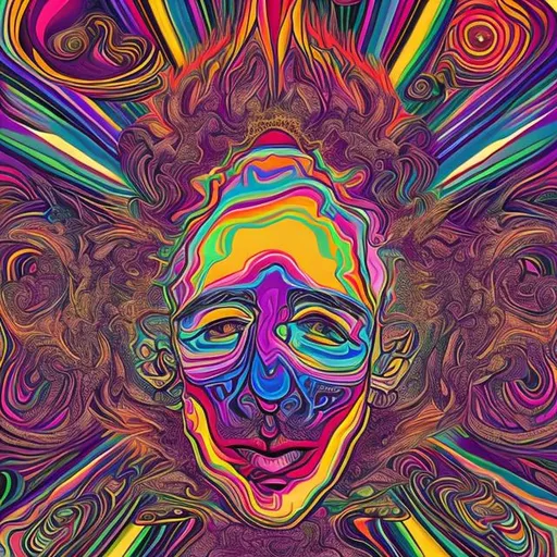 Prompt: Create a A4 printable 30th birthday card for a person called Sam Hardy. Make a psychedelic artwork on front in the style of Duncan Trussell