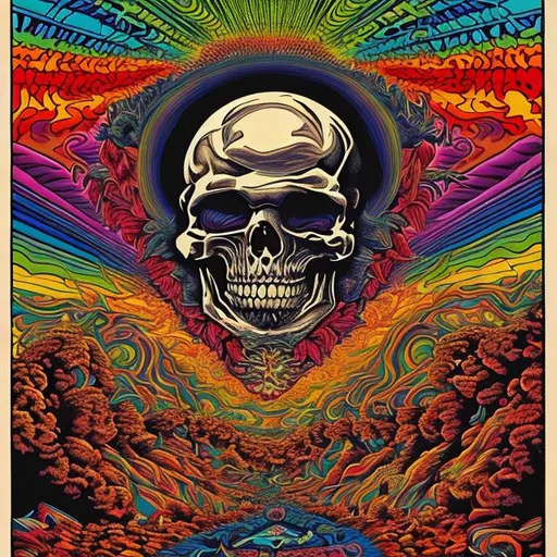 Prompt: grateful dead psychedelic poster