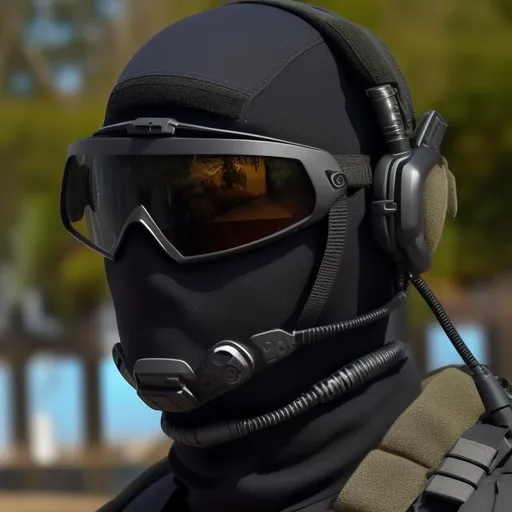 Prompt: cap
tactical headset
mercenary
balaclava
full body
ballistic helmet 
sunglasses





