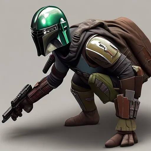 Prompt: A mandalorian gammorean.