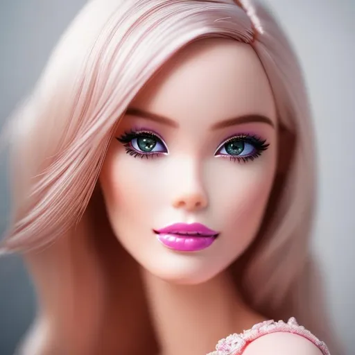 Prompt: unreal engine, masterpiece, tilt-shift technique, high quality full body photo of the given image like Barbie, very highly detailed perfect form intricately painted, pink and white colours,  intricate exquisite face, realistic photo, high quality,  supermacro,, in perfect studio lighting, supermacro objective, with , best contrast, octane render