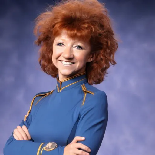 Prompt: Bonnie Langford in a Starfleet uniform