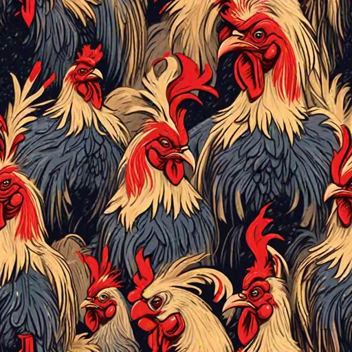 Prompt: (in dripping art style) Stunning Peter, The roosters of Alcaire Castle uphold their noble duty and make as much noise during daybreak as possible. Their screeching continues well into the morning, waking any lucky enough to miss out on their earliest morning calls, dripping with feathers, Masterpiece, Best Quality