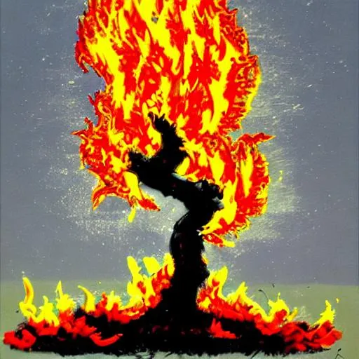 Prompt: flaming tree
