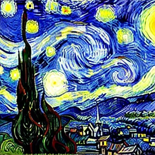 Prompt: the starry night