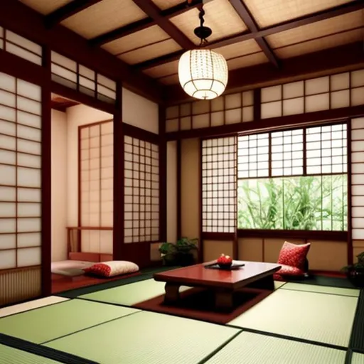 Prompt: Japanese-style tatami living room interior design