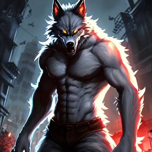 Prompt: video game werewolf