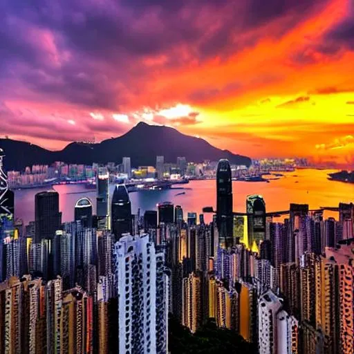 Prompt: Hong Kong Sunset