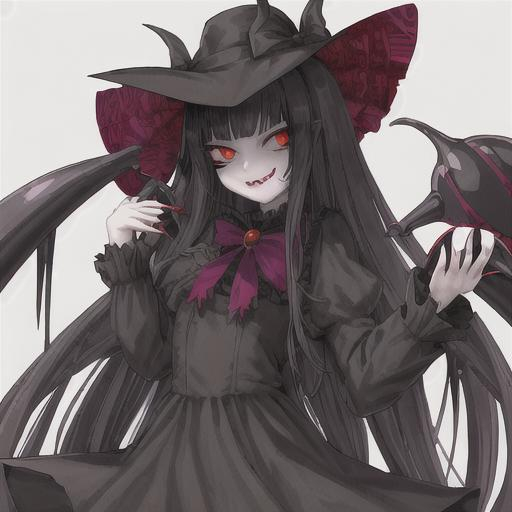 Vampire Girl, Long Black_Hair, Anti-Wobble, Large We... | OpenArt