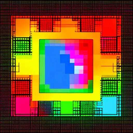Prompt: a square heatmap generated by python that vaguely resembles the blocky tessellated face of a man with no outlines NES64