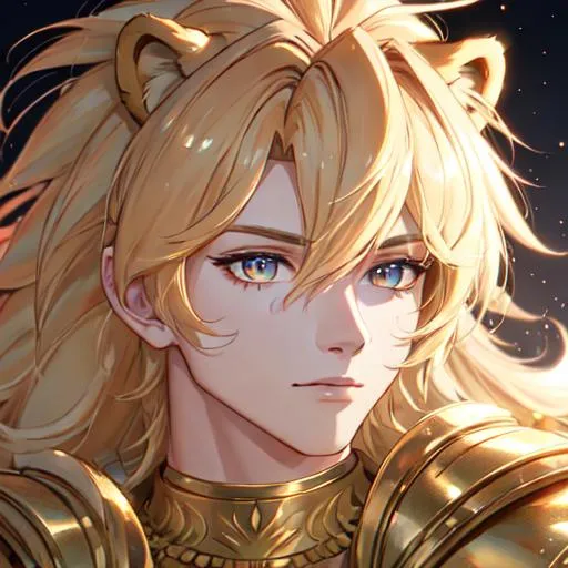 Prompt: Leo  The Lion zodiac as a 
male human, 8k, UHD,  highly detailed, close up