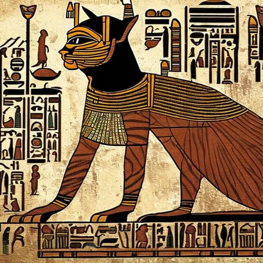 Prompt: A cat in the ancient egypt
