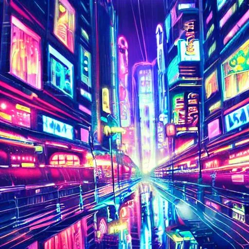 Prompt: 
highly detailed city background, night, neon blade runner