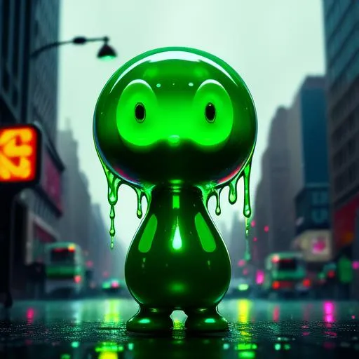 Prompt: a green drippy slime alien humanoid, explodes itself all over the place, on the streets of new york,Digital style painting,style of Pixar, Fragonard, highly-detailed, cinematic, washed out palette,light trails, translucent, iridescent, arms visible, perfect composition, hyperrealistic, super detailed, 8k, high quality, sharp focus, intricate details, highly detailed, dynamic lighting, detailed and intricate environment, highest quality