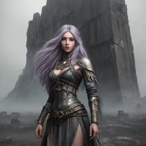 Prompt: Realistic looking ancient dystopian landscape, heavy mist, random abstract mythical landscape, magical portal opening in the background,

Depicting a female Fantasy Dhamani, an exquisite portrayal of an exotic, gorgeous, slender, random colored hair, random hair style, random hair length, ultra realistic young adult woman, wearing a heavy iron collar,

Gorgeous perfectly detailed facial features, long legs, sumptuous perfect body, ultra pale, visible midriff, random pose, random weapon,

Fighting Satan with a magical weapon,

Perfect studio lighting, perfect shading, Professional Photo Realistic Image, RAW, artstation, splash style dark fractal paint, contour, hyper detailed, intricately detailed, unreal engine, fantastical, intricate detail, steam screen, complimentary colors, fantasy concept art, 64k resolution, deviantart masterpiece, splash arts, ultra details, Ultra realistic, hi res, UHD, complete 3D rendering.