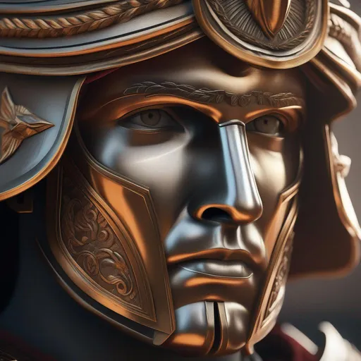 Prompt:  Poster art, high-quality high-detail highly-detailed Centurion of Roman Army with a mask covering the face, masterpiece with detailed face 4k, trending on artstation, octane render, full form, epic, 8k HD, sharp focus, ultra realistic clarity. Hyper realistic, Detailed face, portrait, realistic, close to perfection, wearing lorica segmentata color black , wearing carbon black fibre Armour, full body, high quality cell shaded illustration, ((full body)), dynamic pose, perfect anatomy, centered, freedom, soul, Black short hair, approach to perfection, cell shading, 8k , cinematic dramatic atmosphere, watercolor painting, global illumination, detailed and intricate environment, artstation, concept art, fluid and sharp focus, volumetric lighting, cinematic lighting, Black Color Armor, background battle