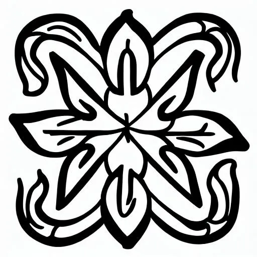 Prompt: Hand drawn outlined icon, flower