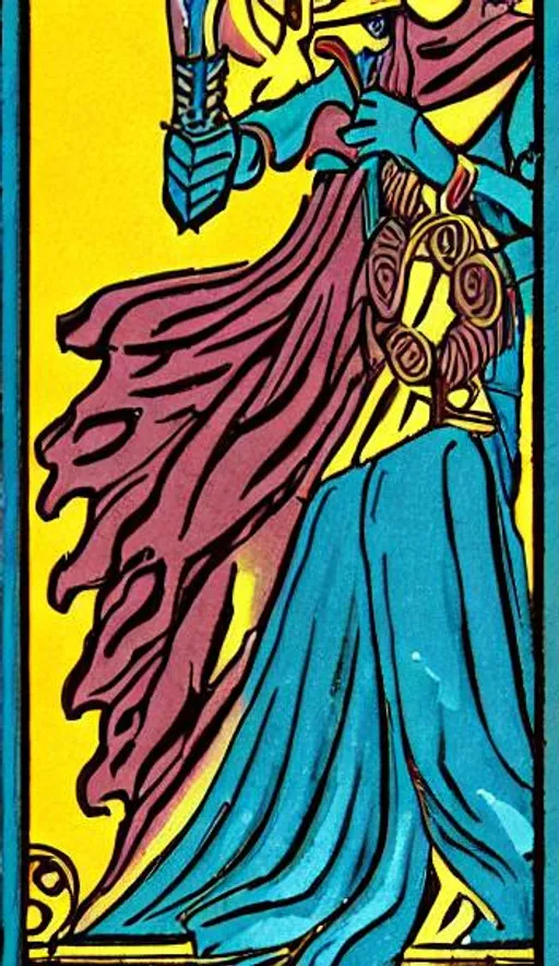 Prompt: Tarot "The Chariot", jewel tones, art deco 


