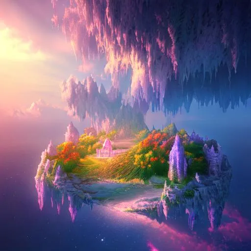 Prompt: Dream-Like Wonder Place, 3D Render, 4k