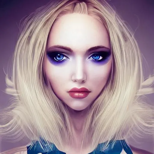 Prompt: Blonde Short hair
Blue eyes
Women
Pale
Art
young
pretty
fantasy


