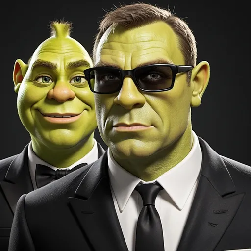 Prompt: James Bond in 3d Shrek style